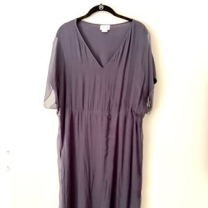 Jigsaw chiffon overlay navy dress